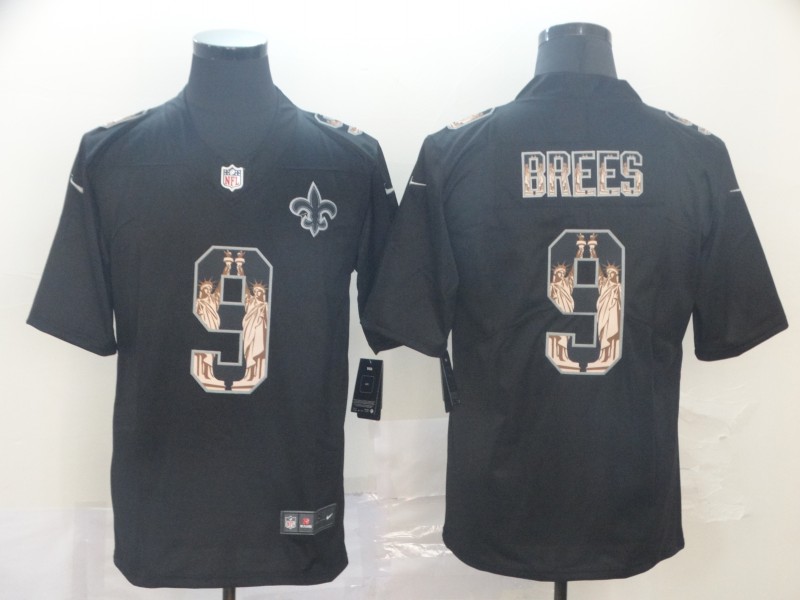 Men's New Orleans Saints Drew Brees #9 Black Authentic Jersey